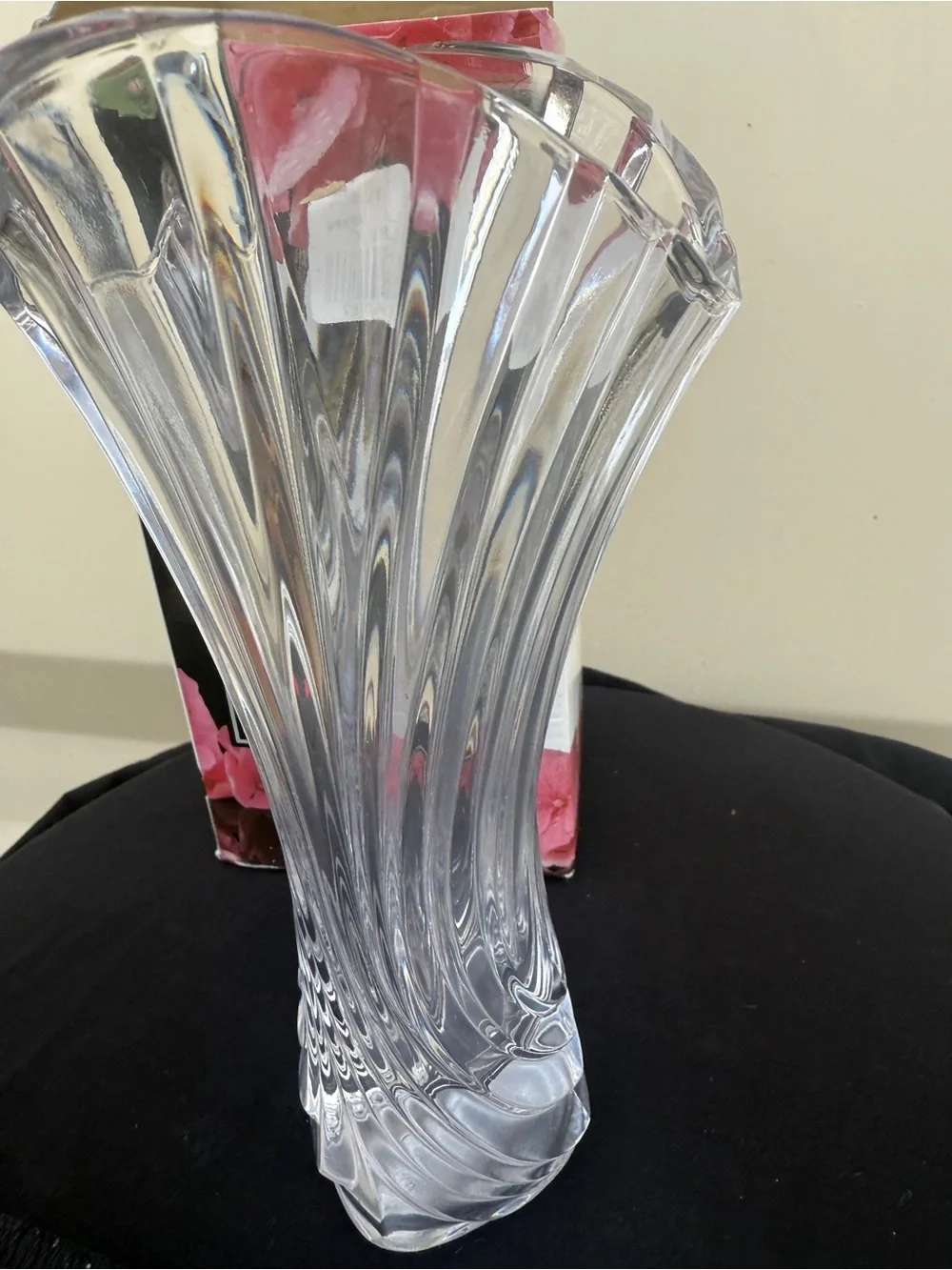 Mikasa Clear Crystal Sculpted Fan Vase